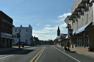 Commerce Street south at Dorman Street in Downtown Harrington.