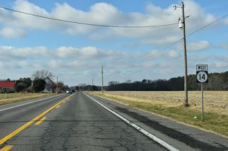 Reassurance marker posted west of Welch Road (Rd 297) north to Layton Corners.