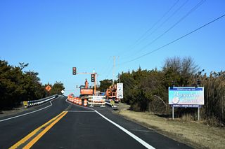 SR 16 spans Broadkill Sound northeast into the Delaware Bay community of Broadkill Beach.