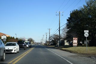 SR 16 (Broadkill Road) passes south of a shopping center between SR 5 (Union Street) and Morris Avenue.