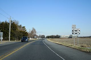 SR 5 ALT overlaps with SR 16 (Milton Ellendale Highway) 1.3 miles east to SR 5 (Union Street).