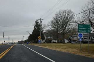 The Maryland State House in Annapolis is 79 miles to the west via MSR 16, MSR 404, U.S. 50 and MD 450. SR 16 meets U.S. 13 at in the town of Greenwood in 17.4 miles.