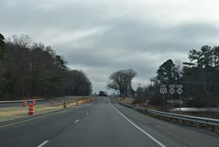 SR 20 east and SR 24 west overlap with U.S. 113 (Dupont Boulevard) 1.6 miles south from the North Millsboro Bypass to SR 24 Business (Washington Street) southwest of Downtown Millsboro.