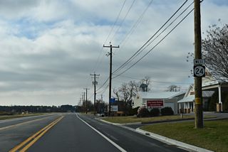 SR 24 (Millsboro Highway) shifts southward from Godwin School Road (Rd 328A) toward Phillips Hill.