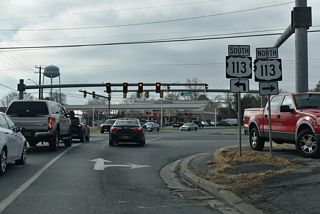 Not acknowledged from SR 24 Business, SR 20 overlaps with U.S. 113/SR 24 north to Hardscrabble Road at the North Millsboro Bypass and south to Dagsboro Road.
