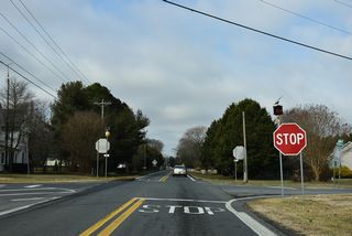 Zoar Road (Rd 48) west intersects Peterkins Road (Rd 317) west of Morris Millpond.