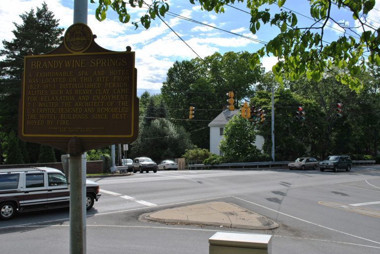 Faulkand Rd (old SR 34) at SR 41 (Newport Gap Pike) at Brandywine Springs Park