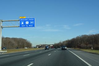 One half mile ahead of the Biden Welcome Center along Interstate 95 north.