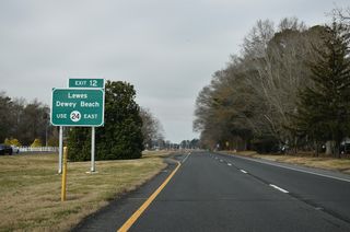 SR 24 circumvents Downtown Milton along the North Millsboro Bypass east to SR 1 at Midway. SR 1 runs southeast from Lewes to Rehoboth Beach and Dewey Beach.