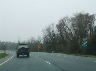 Removed by 2008, this reassurance marker was posted along Dupont Boulevard south of SR 14 at East Lane and the North Shores subdivision.