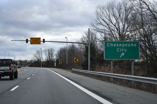 Bethel Church Road extends west from SR 15 as SR 286, 1.70 miles to the Maryland state line. MD 286 continues from the border to Chesapeake City.