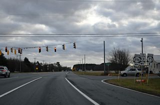 SR 896 heads east toward the Village of Bayberry development and U.S. 13 at Boyds Corner. Churchtown Road (Rd 432) extends 3.82 miles west from SR 71/896 at Mount Pleasant to become MD 310 (Cayots Corner Road).
