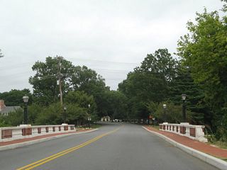 Crossing the St. Jones River on Loockerman Street eastbound. The St. Jones River flows south from Silver Lake through the city of Dover.