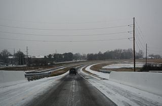The first of two bridges on the parkway southbound spans Puncheon Run.