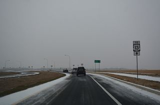 US 13 trailblazer preceding the Wyoming Mill Road Spur.