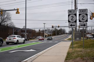 SR 2 shields were installed along Apple Road north at S Main Street (SR 896) in 2018, despite SR 2 being removed from the former Elkton Road in 2013.