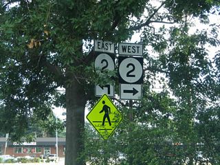SR 2 shields removed during construction to add a right turn lane from Apple Road south to Elkton Road.