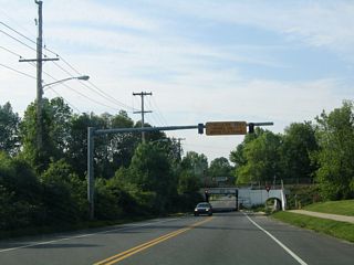 Casho Mill Road north at the CSX Railroad overpass.