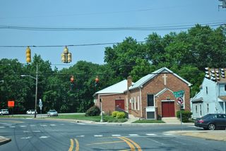 Hillside Road extends Cleveland Avenue west from New London Road as SR 896 southbound to adjacent SR 273 (West Main Street).
