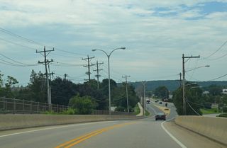 Crossing AMTRAK's Northeast Corridor on S College Avenue.