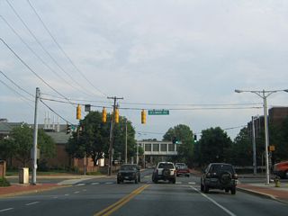 College Avenue south at Delaware Avenue (SR 273 east / SR 896 north) within the University of Delaware (UD) campus.