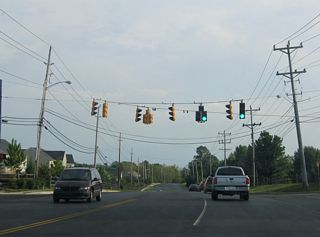 Paper Mill Road southbound at Winterthur Lane near the former DuPont Deerfield site northeast of Newark.