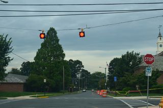 17th Street north at Tower Road adjacent to Tower Hill School.