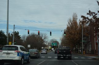 Adams Street north at W 9th Street, which leads east into the Wilmington business district.