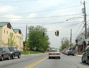 Cedar Street south intersects Broom Street, one block north of Banning Street.