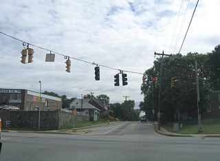 Broom Street continues north by the 9th Ward Area while SR 202 leads south to U.S. 13 Business (Market Street) and north to I-95.