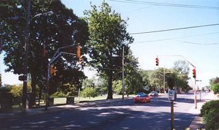 Broom Street south at Sycamore Street and Kosciusko Park.