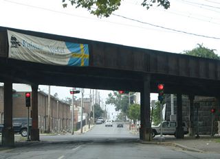 Front Street east curves northward to become Church Street by Christina Park. Church Street passes under the AMTRAK Northeast Corridor to become U.S. 13 north at 4th Street (SR 9).