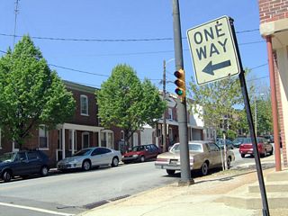 Harrison Street south at Linden Street.