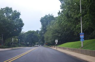 I-95 trailblazer preceding Harrison Street west on Lovering Avenue north.