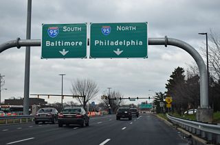Newark, Chester and the Delaware Memorial Bridge were dropped from I-95 sign replacements along MLK Boulevard west at Justison Street.