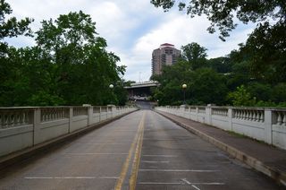 Looking north at the Van Buren Street Bridge toward Park Drive.