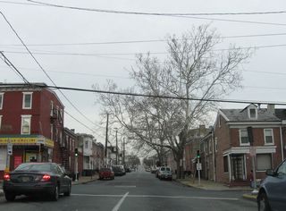 Former pedestal signals at Van Buren Street north at 2nd Street (SR 48).