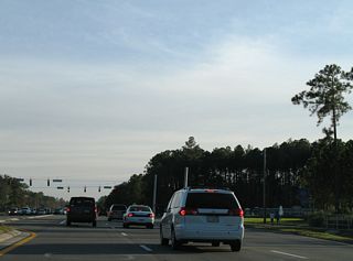 CR 15A angles southeast along Hibernia Road to Pine Avenue north from the Hibernia community. Fleming Plantation Road west leads to Town Center Boulevard and the Fleming Plantation development.