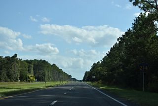 The eastern section of Clay County Road 214 stems 2.7 miles east from U.S. 17 to CR 209 near West Tocoi and Willis Point along the St. Johns River.