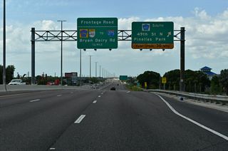 County Road 611 continues south to Boca Ciega Bay in Gulfport, carrying four lanes all the way to 22nd Avenue S (CR 138). Pinellas Park City Hall lies just off of CR 611 north of SR 694 (Park Boulevard).