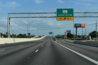 A slip ramp joins the southbound frontage road ahead of SR 688 (Ulmerton Road). SR 688 travels 13.33 miles overall between Interstate 275 at Exit 31 and Gulf Boulevard (SR 699 south / CR 183 north) at Indian Rocks Beach.