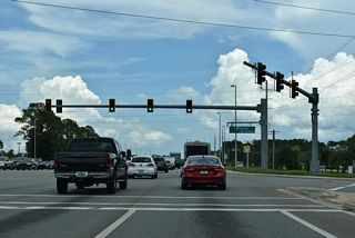 Brannan Field Road parallels the First Coast Expressway north along a commercial boulevard from SR 21 at Baxley Road (CR 220A) to CR 220A (Old Jennings Road), where it ties into the frontage road system along SR 23.