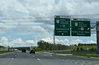 The First Coast Expressway extends north from Middleburg to the Oakleaf plantation development, Cecil Airport (VQQ) and Interstate 10 west of Whitehouse in Jacksonville.