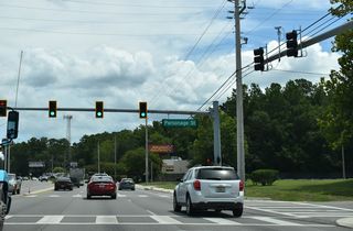 The 2020-22 widening of Blanding Boulevard north from CR 218 included the addition of traffic lights at Parsonage Street and the entrance to Middleburg Village Center.