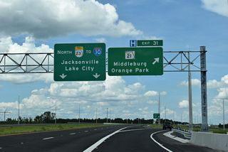 SR 23 / First Coast Expressway north at SR 21 / Blanding Boulevard in Middleburg, Florida