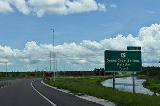 U.S. 17 follows the St. Johns River north into Jacksonville. The rural highway crosses the river east from Palatka en route to De Land and the greater Orlando area.