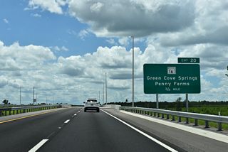 SR 16 crosses SR 23 midway between the town of Penney Farms and the Clay County seat of Green Cove Springs.
