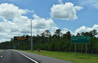 The blank space on the distance sign south of SR 21 (Blanding Boulevard) is reserved for Saint Augustine.