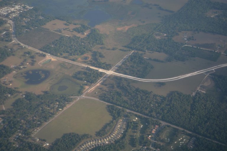 Aerial photo of SR 52 at CR 579 (Prospect Road) at Saint Leo, Florida