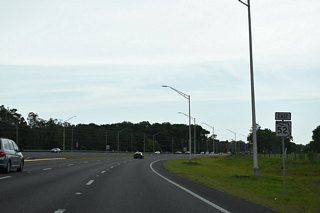 SR 52 angles southeast after Shady Hills Road toward U.S. 41 (Land O' Lakes Boulevard).